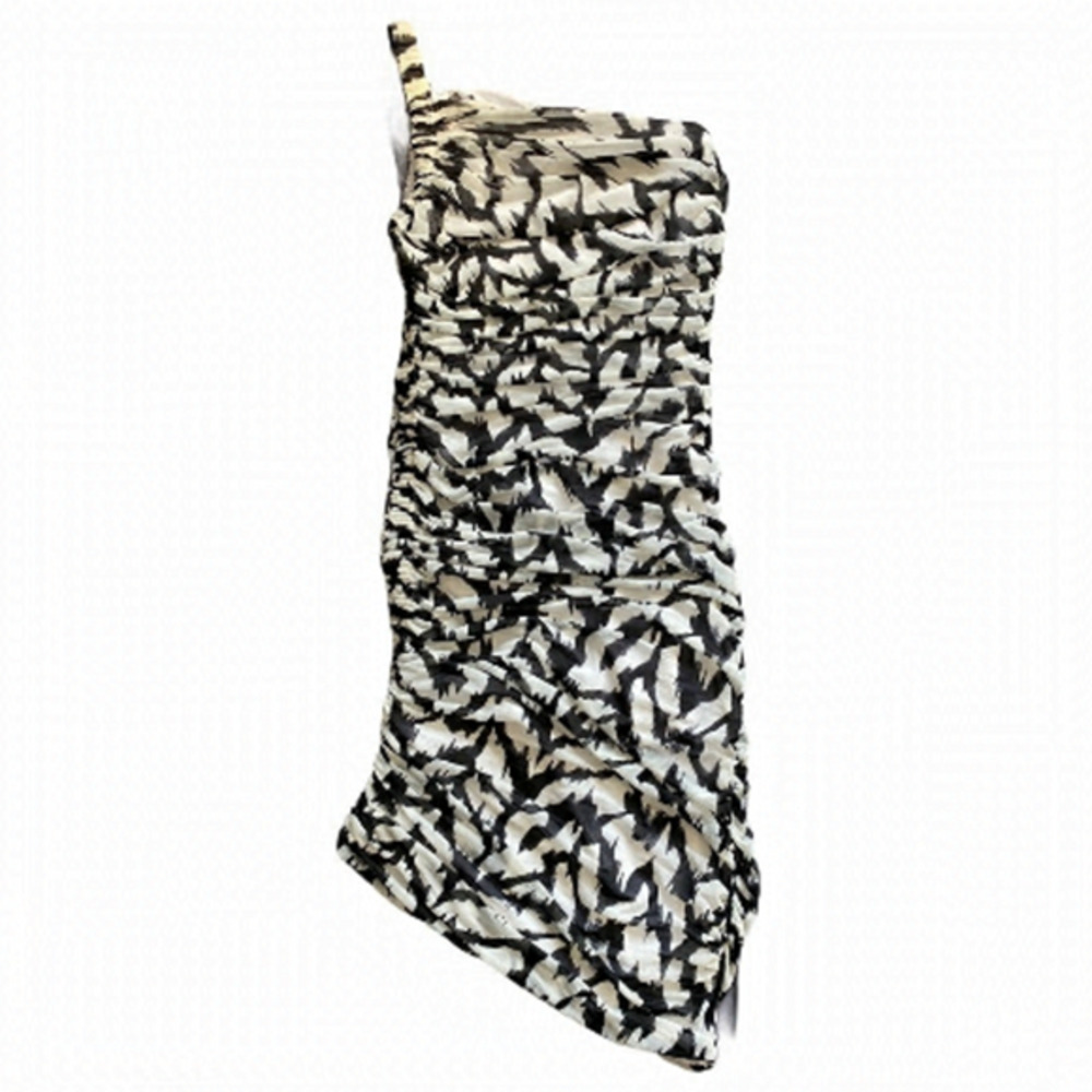 🍋armani Exchange One Shoulder Abstract Dress